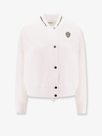 Sweatshirt with zip, double slider and external snap buttons - BRUNELLO CUCINELLI - gender_Woman