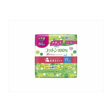 Daio Paper Natura Skin Cotton 100 % Light water absorption panty liner 17cm 5cc Large capacity (64 p