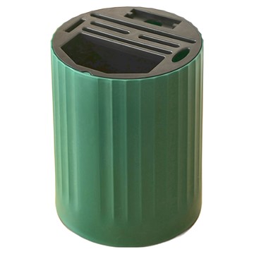 德利生活 大容量旋轉刀架置物架 墨綠色 廚房收納 餐具收納架  1個