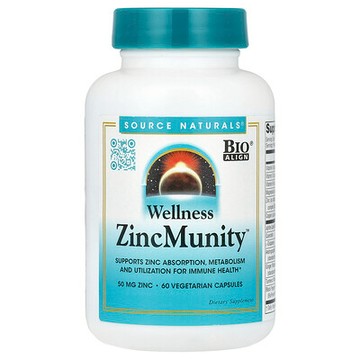 Source Naturals, 健康，ZincMunity™，50 毫克，60 粒素食膠囊
