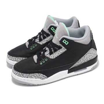 休閒鞋 Air Jordan 3 Retro GS Green Glow 大童 女鞋 3代 黑 綠 爆裂紋 DM0967-031
