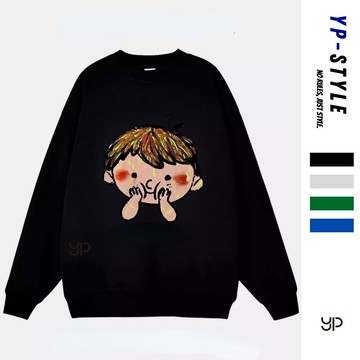 【超絕質感！台灣出貨】美式大學T 男 長袖重磅純棉 寬版落肩 復古印花設計 街頭潮流感 日常出街超吸睛