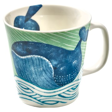有種創意 日本美濃燒-海之島系列馬克杯 - 悠悠藍鯨  1個