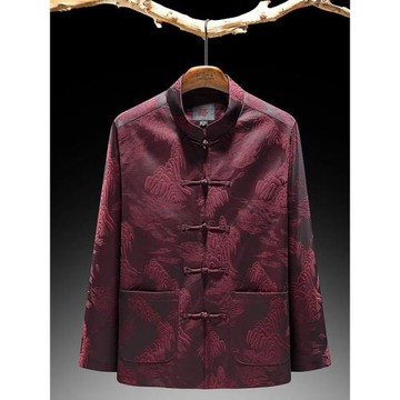 新款唐裝男士棉襖中老年生日裝上衣喜慶過壽裝爺爺奶奶情侶裝棉衣