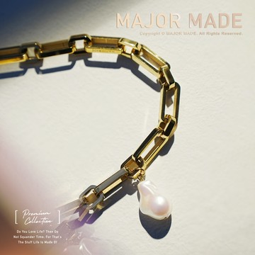 方格編織鎖鏈珍珠項鍊