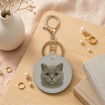 3D紋理 NFC 家庭智能鑰匙圈-貓(RB)(寵物項圈 鑰匙圈) 客製化名片