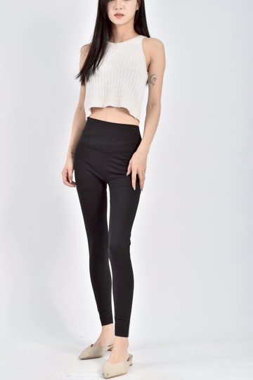 (S) moma質感運動緊身黑色長褲