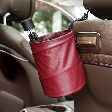 防水折疊車載垃圾桶掛式汽車座椅背懸掛車用收納桶車內雨傘置物桶