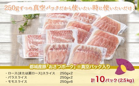 全部真空パック!「おさつポーク」スライス2.5kg_17-1403_ (宮崎県都城市) 豚肉 小分け スライス ロース