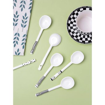 創意陶瓷勺子套裝高顏值家用喝湯調羹湯匙長柄小勺子可愛粗陶湯勺