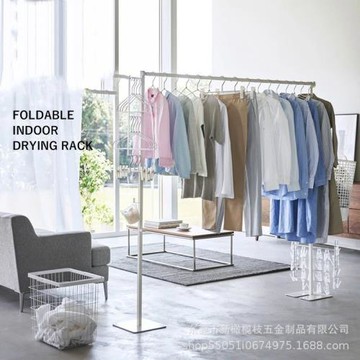 日式簡約掛衣架落地臥室內晾衣架簡易家用曬衣架單桿式衣帽涼衣架