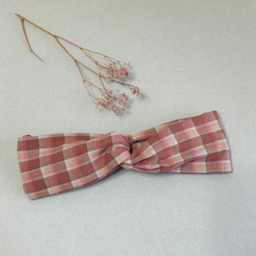 經典格紋 | 交叉髮帶