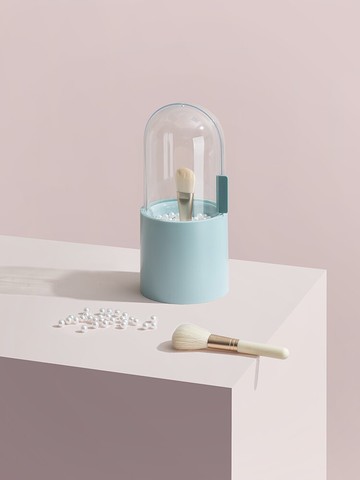 化妝刷收納盒防塵帶蓋ins網紅北歐風透明眉筆眼線筆筒珍珠刷子桶