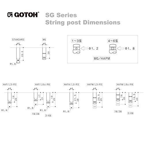 GOTOH ギターペグ SG381 L3 R3 スタンダード軸 ゴールド ツマミ 07