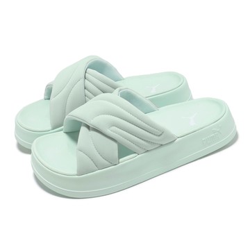 Puma 拖鞋 Leadcat Platform 女鞋 湖水藍 厚底 緩衝 一體式 涼拖鞋 40034004
