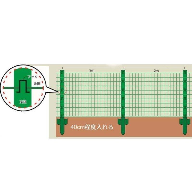 アニマルフェンス 1.5ｍ×15ｍ 支柱高さ1.83ｍ 11本セット 現場用柵 小動物侵入防止柵 法人様送料無料 個人様配送可能 防獣フェンス AF-1515