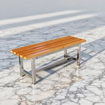 戶外公園椅不銹鋼長凳休息浴室更衣室長條排椅金屬椅