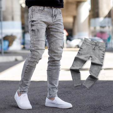 【NB1129J】韓國製素面無破微刷色彈性合身版牛仔褲(LE-SC006)