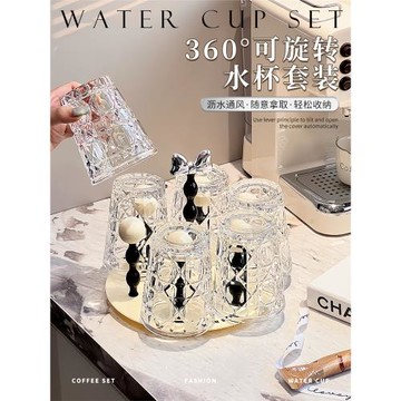 輕奢水杯套裝家用2025新款女喝水高級杯子高顏值玻璃杯透明果汁杯