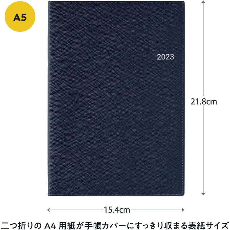 能率 NOLTY 手帳 2023年 4月始まり A5 ウィークリー アクセス ネイビー 9687