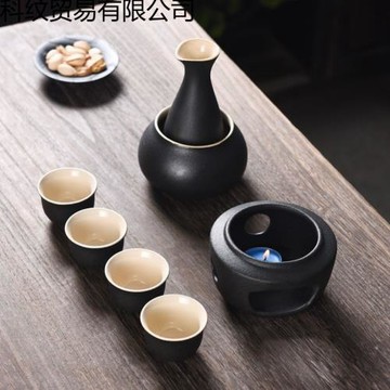陶瓷溫酒壺一整套白酒分酒器復古小酒杯煮家用佳品古風燭臺