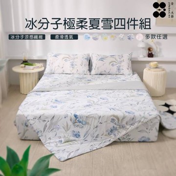 【Jindachi金大器寢具】冰分子極柔夏雪床包四件組-雙人加大6尺 涼感床包 涼被 枕套組