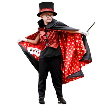 【臺灣出貨】兒童神奇魔術師 cos 演出服 幼兒園舞台派對職業扮裝 小朋友角色扮演魔術師表演服裝 神奇魔術師扮裝服