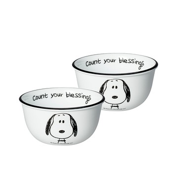Corelle Brands SNOOPY 經典語錄2件式餐碗組-B01
