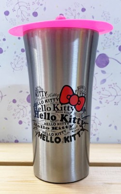 【震撼精品百貨】凱蒂貓_Hello Kitty~日本SANRIO三麗鷗 KITTY不鏽鋼保溫杯附蓋-桃#06595