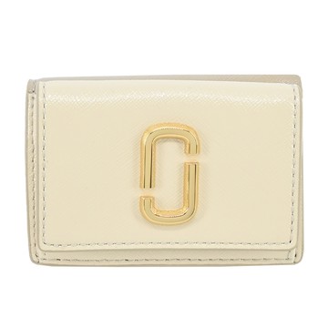 MARC JACOBS THE UTILITY SNAPSHOT 防刮壓釦三折短夾-米白