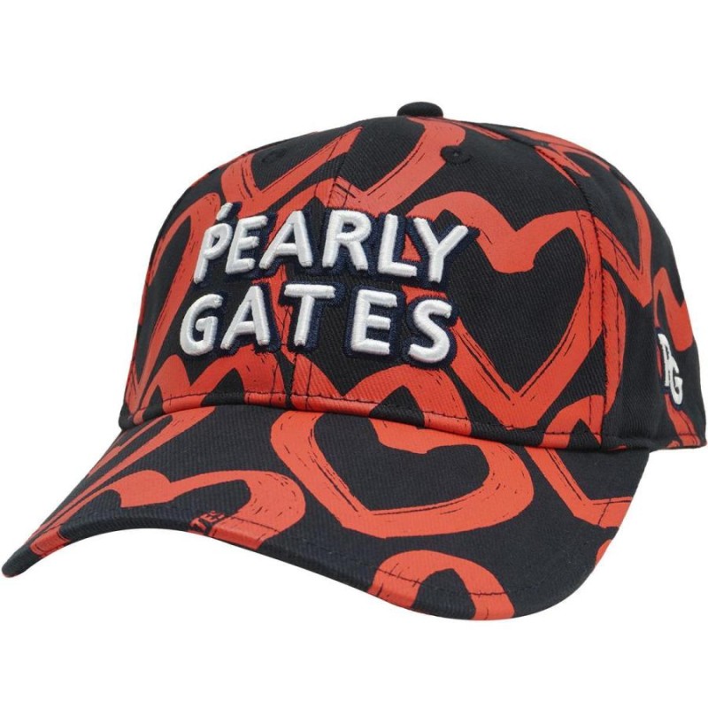 パーリーゲイツ PEARLY GATES 落書きハート柄 キャップ ゴルフウェア