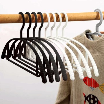 半弧形無痕防滑晾曬衣架/三角衣架/掛衣架/吊衣架(100入) 多色可選 007009 黑色