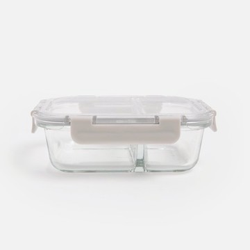 耐熱Tritan雙格玻璃保鮮盒600mL