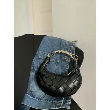 小眾手提編織鳥巢包女MK DA2025潮新款真皮迷你餃子包單肩斜挎包