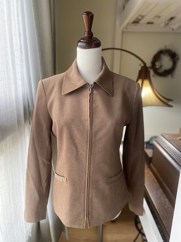 簡約百搭短絨淺棕古著外套