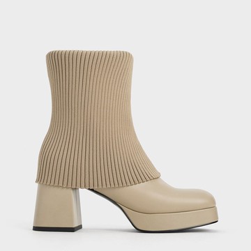 Evie 襪套粗跟靴