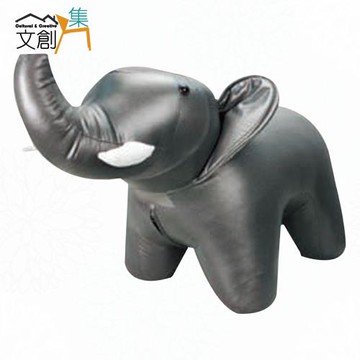 文創集 凱雪皮革小象造型椅凳