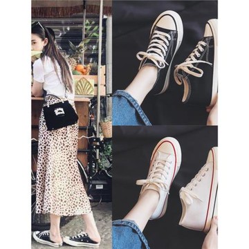 明星同款內增高帆布鞋女鞋2025新款復古厚底低幫韓版百搭的布鞋子