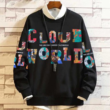 特大碼胖哥肥佬加肥加大歐版寬松400斤流行圓領上衣體恤衛衣男冬