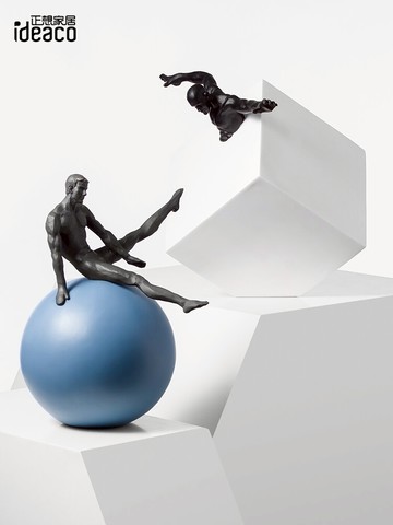 簡約現代體育運動藝術雕塑擺件裝飾客廳售樓處創意家居飾品擺設