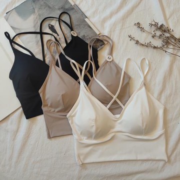 內衣女學生大學吊帶美背文胸一體夏季抹胸無鋼圈薄款冰絲無痕胸罩