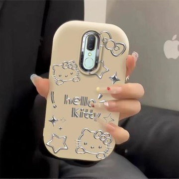 銀色KT貓適用于OPPOA9手機殼OPPOA9X可愛硅膠女款卡通簡約高顏值金屬框保護套ins風小眾手機殼