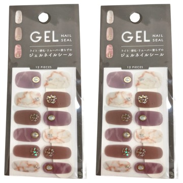 GEL 凝膠指甲貼 易貼易卸 12個貼紙  款式隨機  2組