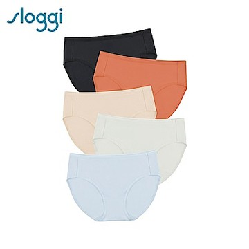 sloggi-EVERYDAY有機過生活系列 高腰三角褲五件包 經典日常配色組合