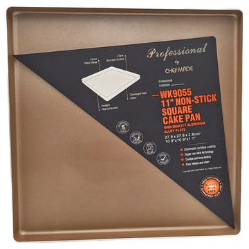 CHEFMADE 學廚 不黏正方型烤盤 WK9055 鋁合金材質 香檳金色  27.9 x 27.9 x 2.8cm  1個