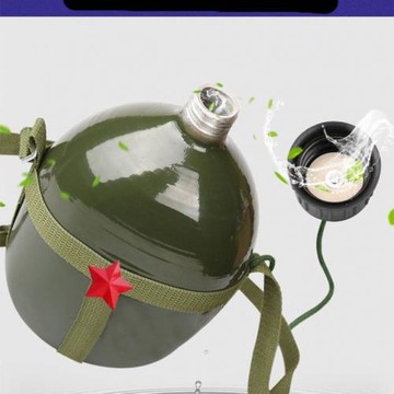 登山大容量車載軍人學生軍訓用水壺鋁男女保暖輕便保溫壺旅游制式