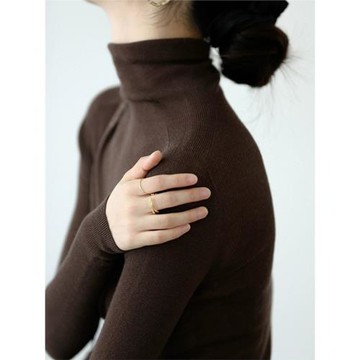 復古簡約修身顯瘦高領內搭針織衫女秋冬軟糯高彈堆堆領長袖打底衫