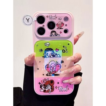 手繪插畫適用蘋果17AIR/16PROMAX手機殼15PLUS大視窗14iPhone13套