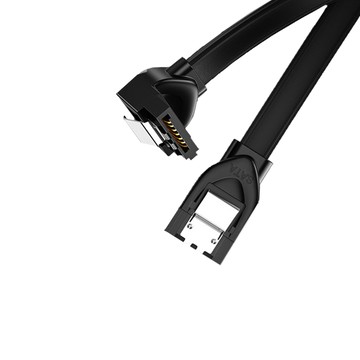 山澤 SATA3.0 6Gbps SSD雙通道高速資料傳輸線 直對彎/25CM