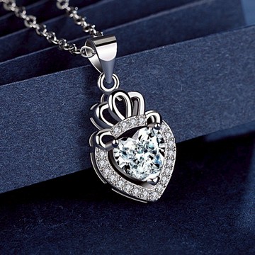 隔日到貨 Christine 克莉絲汀 2克拉 莫桑鑽 奧地利水晶 項鏈 項鍊 八心八箭N49